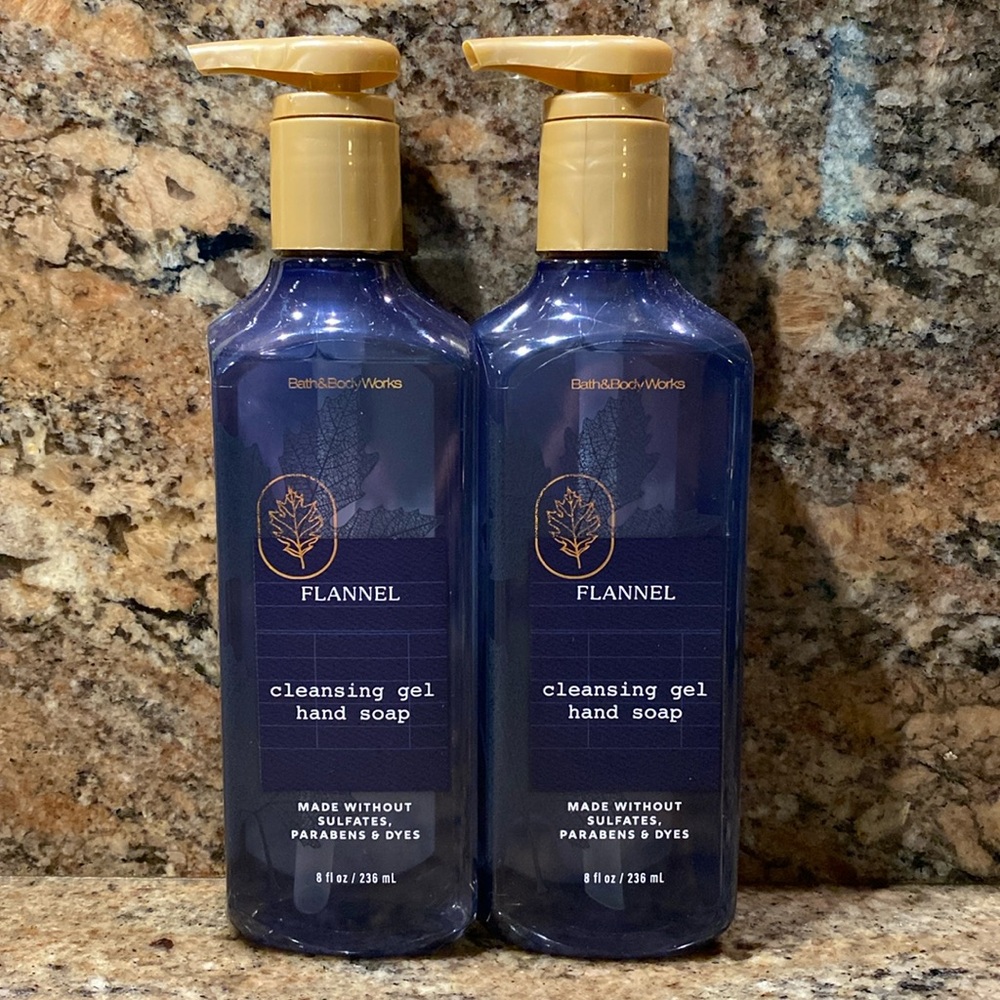 (2)-“FLANNEL” by BBW, 8.0 fl oz / 236 mL, Cleansing GEL Hand Soap, NWT